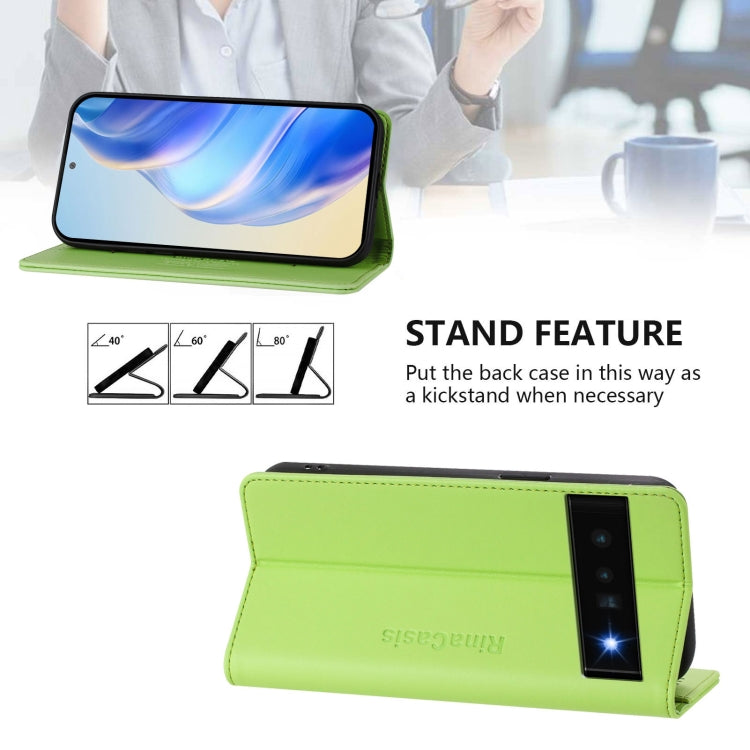 For Google Pixel 6 Pro RC01 Dual-Folded Magnetic Suction RFID Leather Phone Case