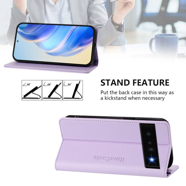 For Google Pixel 6 Pro RC01 Dual-Folded Magnetic Suction RFID Leather Phone Case