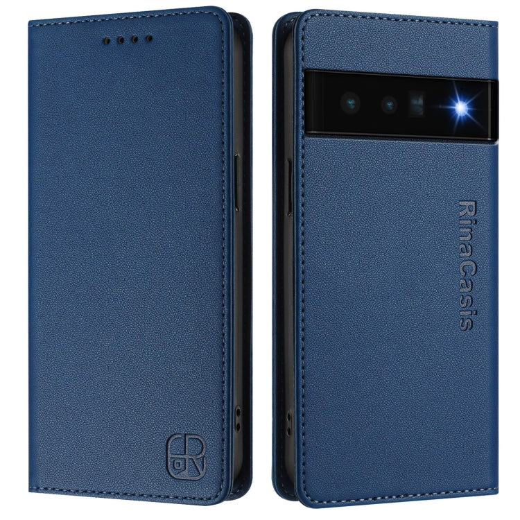 For Google Pixel 6 Pro RC01 Dual-Folded Magnetic Suction RFID Leather Phone Case