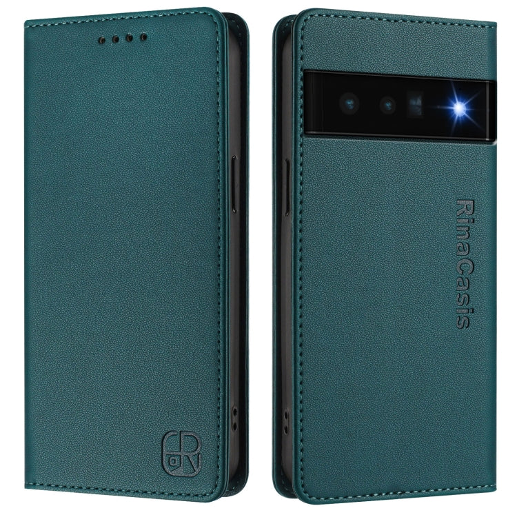 For Google Pixel 6 Pro RC01 Dual-Folded Magnetic Suction RFID Leather Phone Case