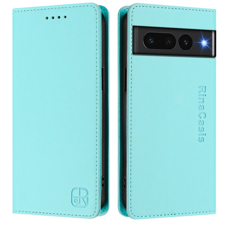 For Google Pixel 7 Pro RC01 Dual-Folded Magnetic Suction RFID Leather Phone Case