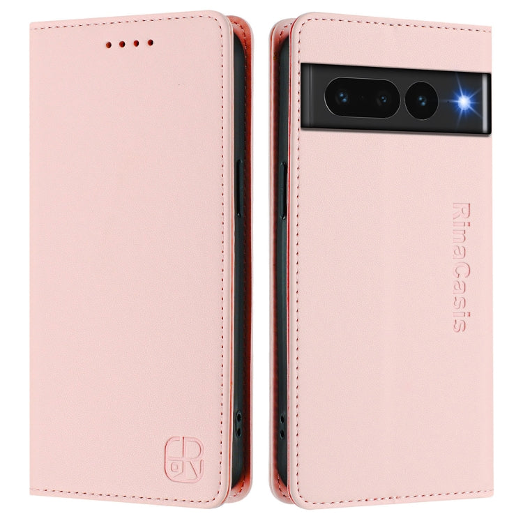 For Google Pixel 7 Pro RC01 Dual-Folded Magnetic Suction RFID Leather Phone Case