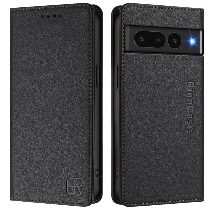 For Google Pixel 7 Pro RC01 Dual-Folded Magnetic Suction RFID Leather Phone Case