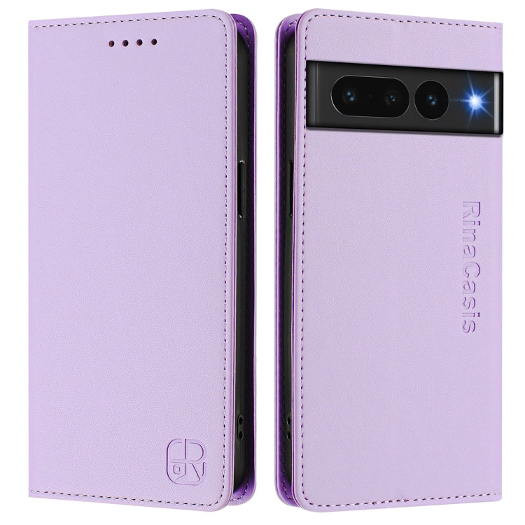 For Google Pixel 7 Pro RC01 Dual-Folded Magnetic Suction RFID Leather Phone Case