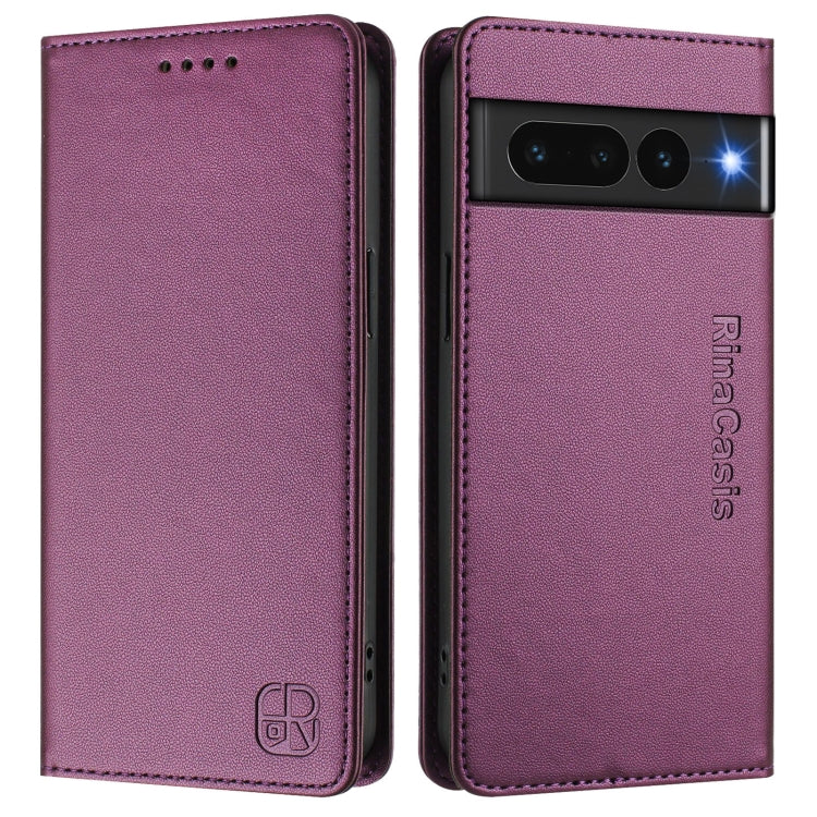 For Google Pixel 7 Pro RC01 Dual-Folded Magnetic Suction RFID Leather Phone Case