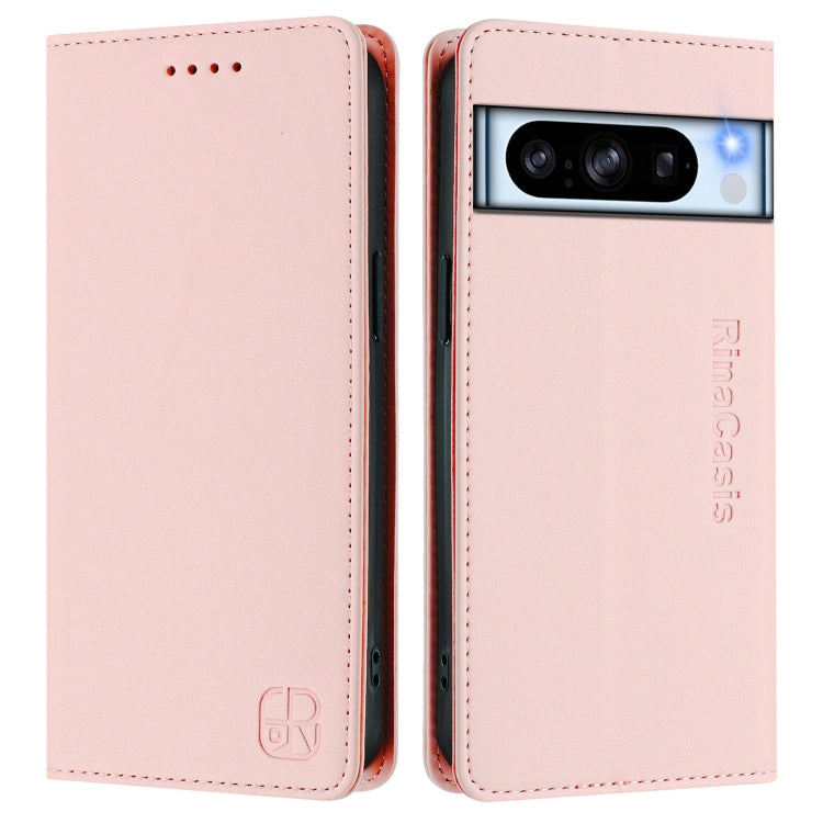 For Google Pixel 8 Pro RC01 Dual-Folded Magnetic Suction RFID Leather Phone Case