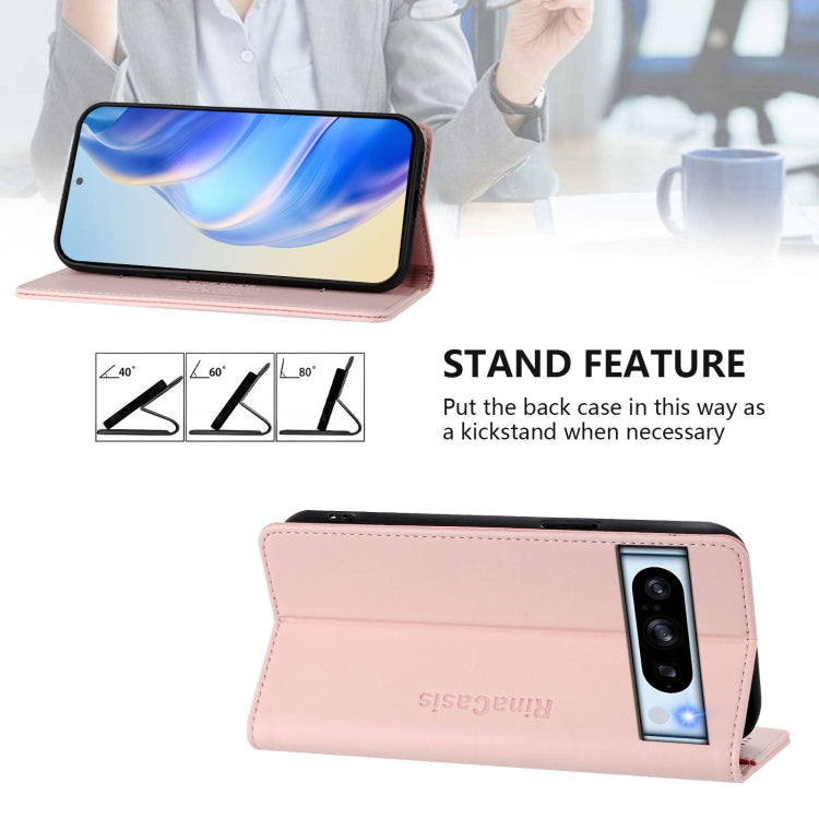 For Google Pixel 8 Pro RC01 Dual-Folded Magnetic Suction RFID Leather Phone Case