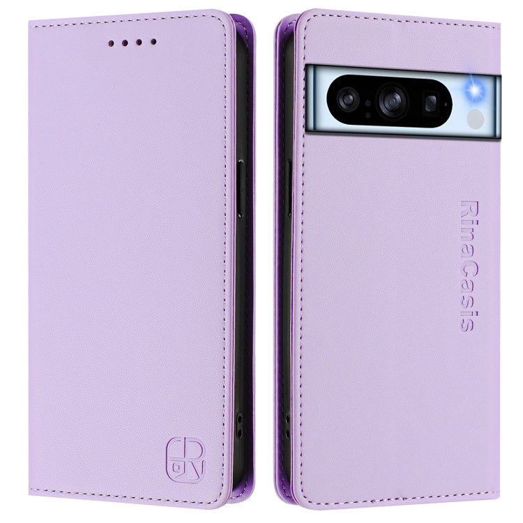 For Google Pixel 8 Pro RC01 Dual-Folded Magnetic Suction RFID Leather Phone Case