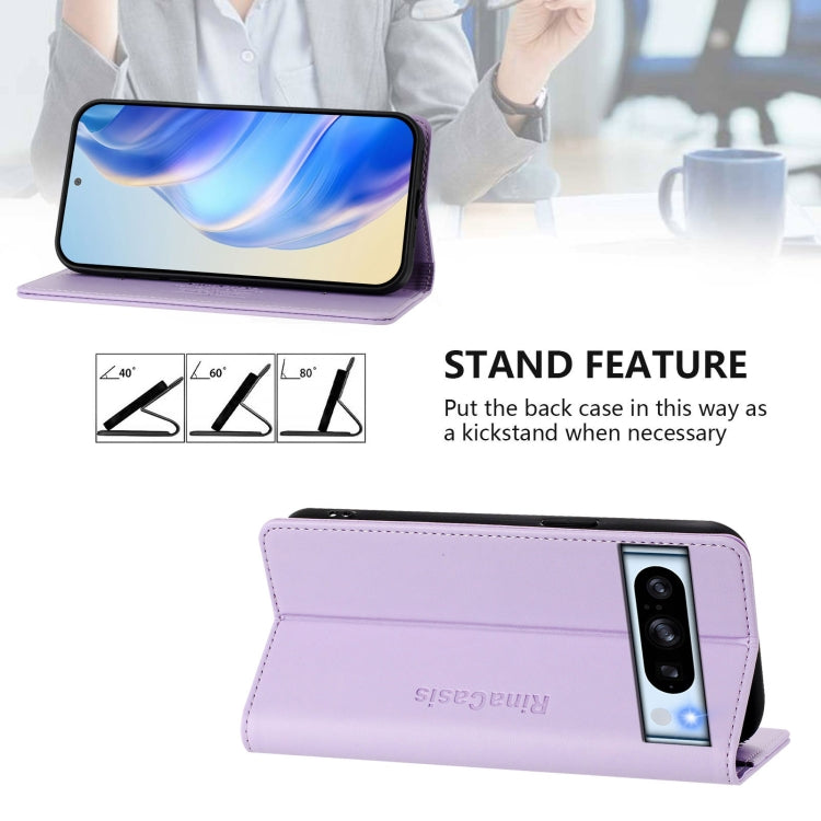For Google Pixel 8 Pro RC01 Dual-Folded Magnetic Suction RFID Leather Phone Case