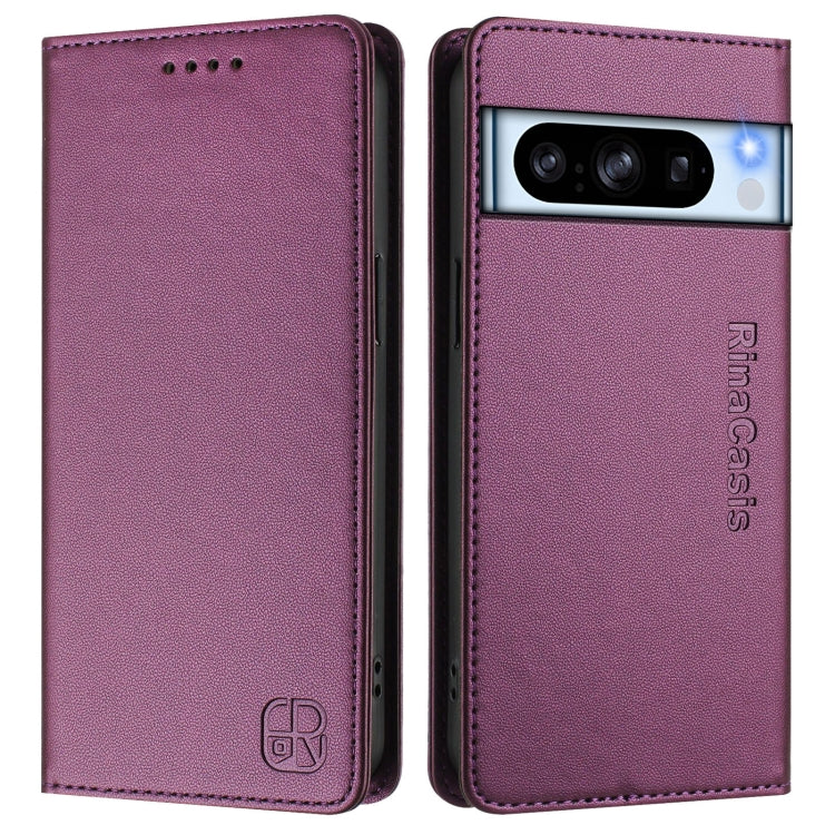 For Google Pixel 8 Pro RC01 Dual-Folded Magnetic Suction RFID Leather Phone Case