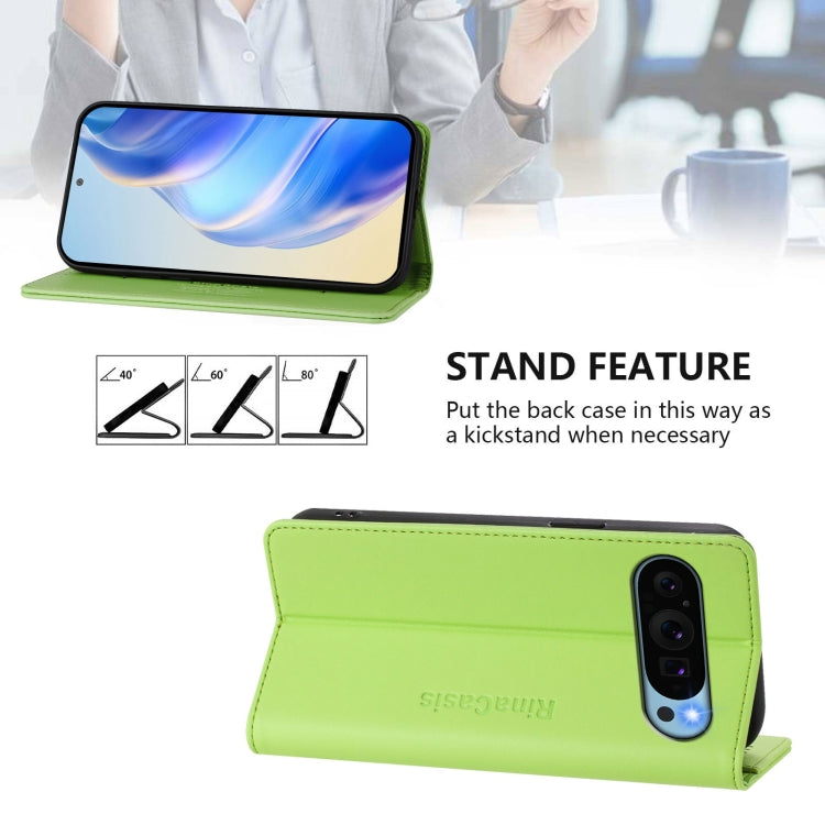 For Google Pixel 9 / 9 Pro RC01 Dual-Folded Magnetic Suction RFID Leather Phone Case