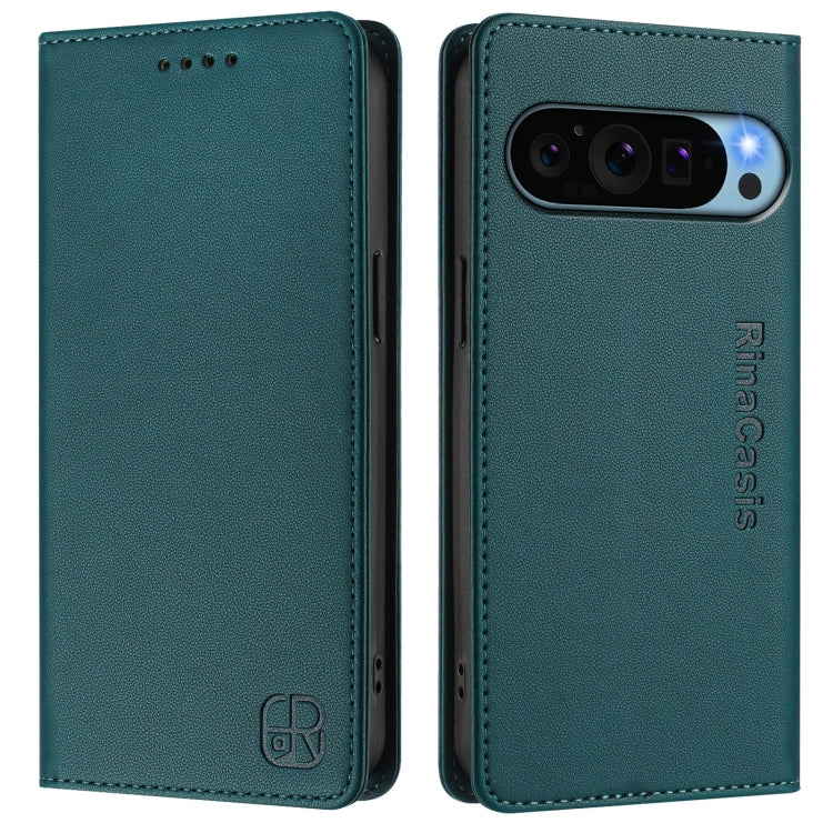For Google Pixel 9 / 9 Pro RC01 Dual-Folded Magnetic Suction RFID Leather Phone Case