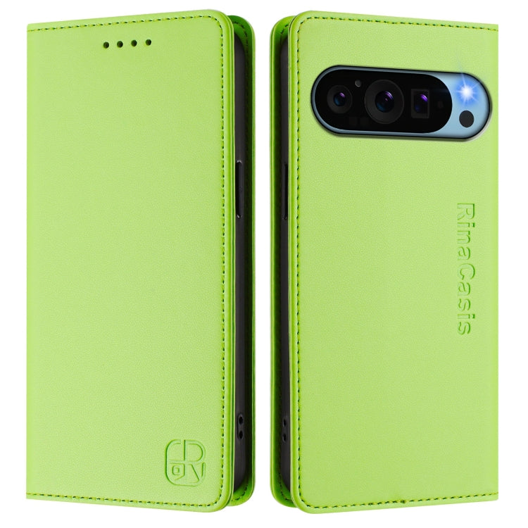 For Google Pixel 9 Pro XL RC01 Dual-Folded Magnetic Suction RFID Leather Phone Case
