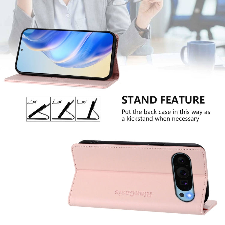 For Google Pixel 9 Pro XL RC01 Dual-Folded Magnetic Suction RFID Leather Phone Case