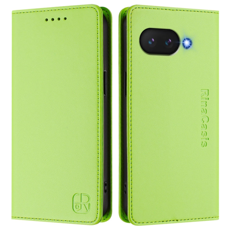 For Google Pixel 9a RC01 Dual-Folded Magnetic Suction RFID Leather Phone Case