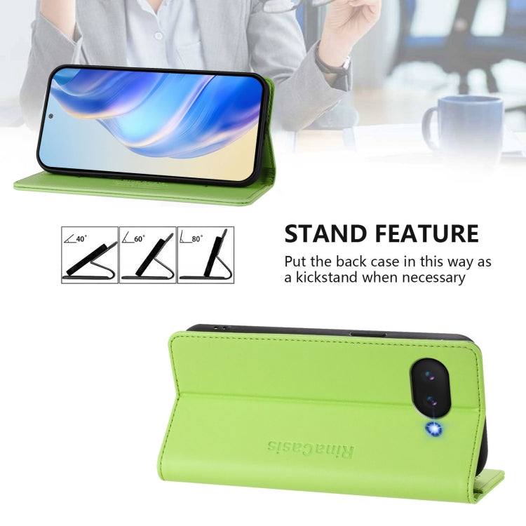 For Google Pixel 9a RC01 Dual-Folded Magnetic Suction RFID Leather Phone Case