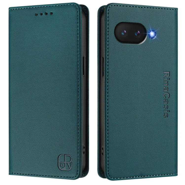 For Google Pixel 9a RC01 Dual-Folded Magnetic Suction RFID Leather Phone Case