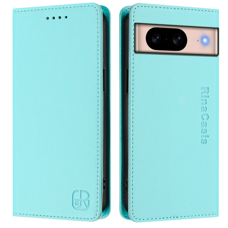 For Google Pixel 8a RC01 Dual-Folded Magnetic Suction RFID Leather Phone Case