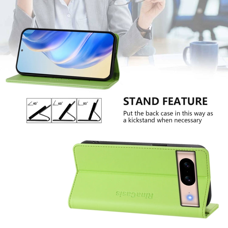 For Google Pixel 8a RC01 Dual-Folded Magnetic Suction RFID Leather Phone Case