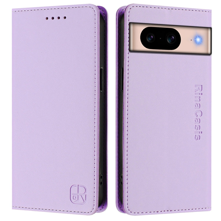 For Google Pixel 8a RC01 Dual-Folded Magnetic Suction RFID Leather Phone Case