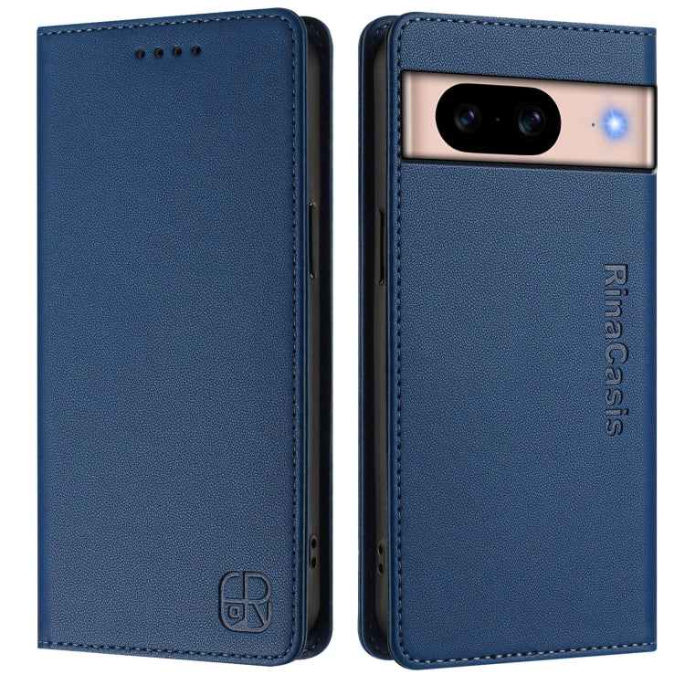 For Google Pixel 8a RC01 Dual-Folded Magnetic Suction RFID Leather Phone Case