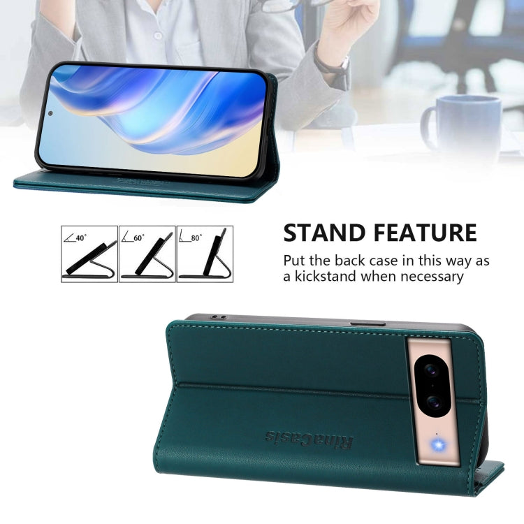 For Google Pixel 8a RC01 Dual-Folded Magnetic Suction RFID Leather Phone Case
