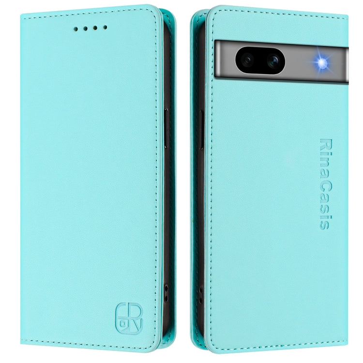 For Google Pixel 7a RC01 Dual-Folded Magnetic Suction RFID Leather Phone Case