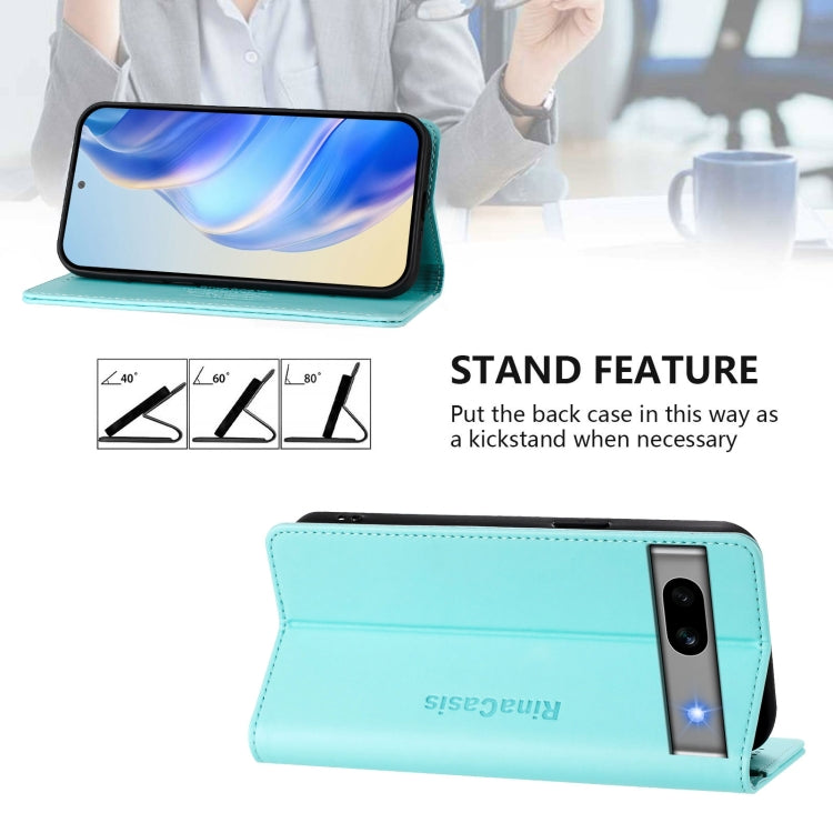 For Google Pixel 7a RC01 Dual-Folded Magnetic Suction RFID Leather Phone Case