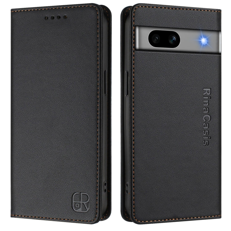 For Google Pixel 7a RC01 Dual-Folded Magnetic Suction RFID Leather Phone Case
