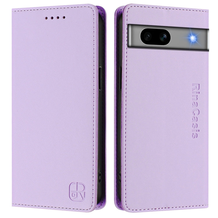 For Google Pixel 7a RC01 Dual-Folded Magnetic Suction RFID Leather Phone Case