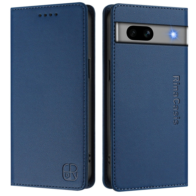 For Google Pixel 7a RC01 Dual-Folded Magnetic Suction RFID Leather Phone Case