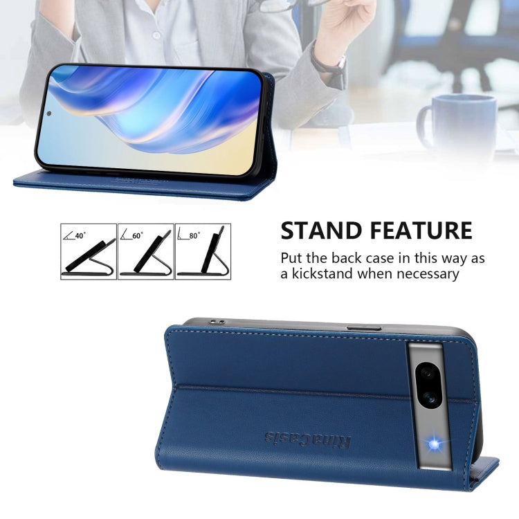 For Google Pixel 7a RC01 Dual-Folded Magnetic Suction RFID Leather Phone Case