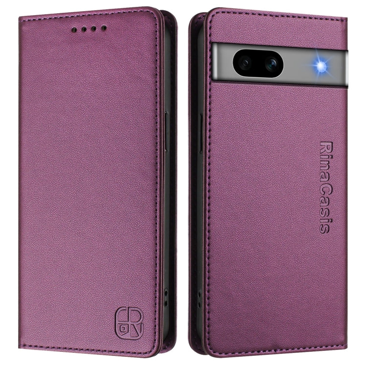 For Google Pixel 7a RC01 Dual-Folded Magnetic Suction RFID Leather Phone Case