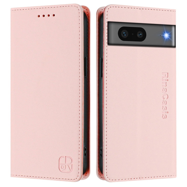 For Google Pixel 7 RC01 Dual-Folded Magnetic Suction RFID Leather Phone Case
