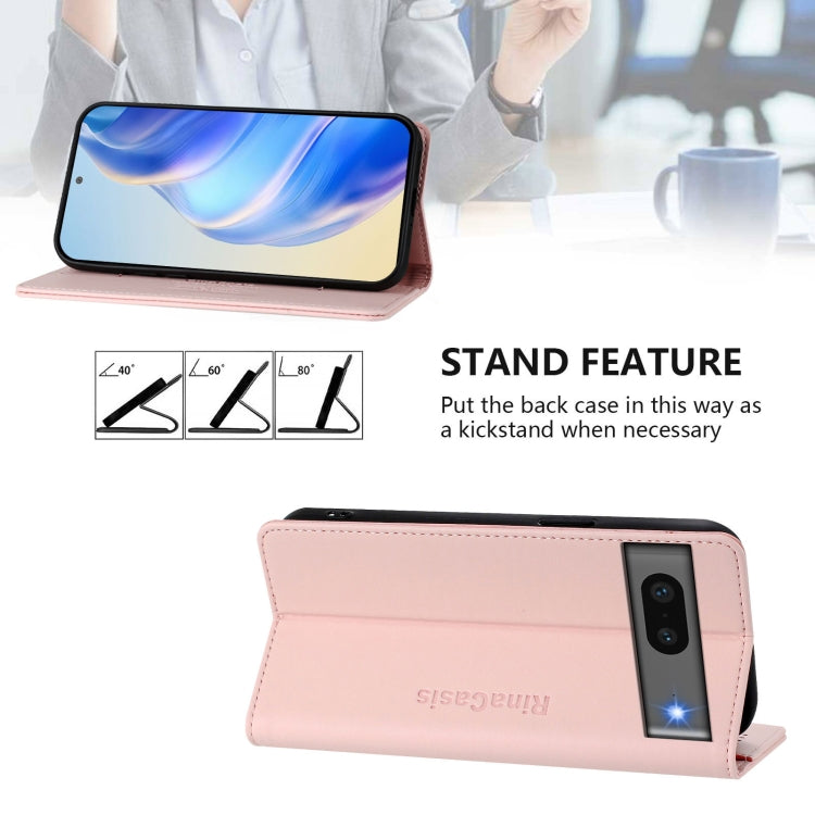 For Google Pixel 7 RC01 Dual-Folded Magnetic Suction RFID Leather Phone Case