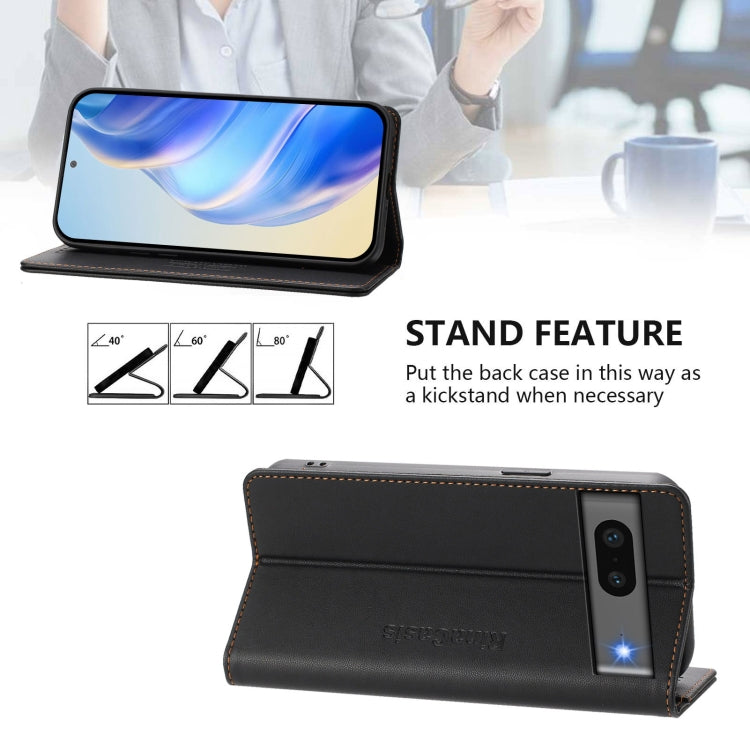 For Google Pixel 7 RC01 Dual-Folded Magnetic Suction RFID Leather Phone Case