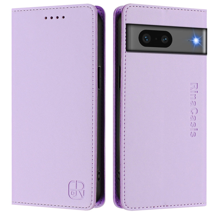 For Google Pixel 7 RC01 Dual-Folded Magnetic Suction RFID Leather Phone Case
