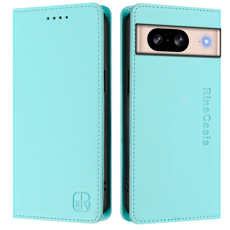 For Google Pixel 8 RC01 Dual-Folded Magnetic Suction RFID Leather Phone Case