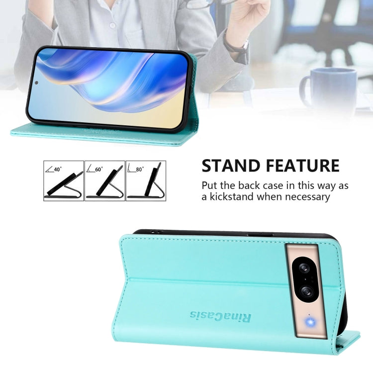 For Google Pixel 8 RC01 Dual-Folded Magnetic Suction RFID Leather Phone Case
