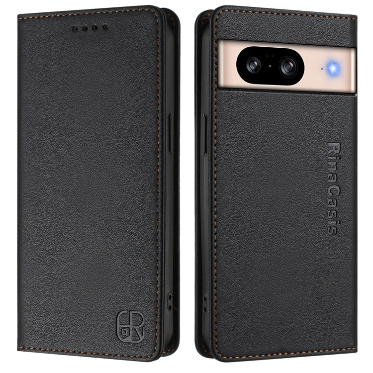 For Google Pixel 8 RC01 Dual-Folded Magnetic Suction RFID Leather Phone Case