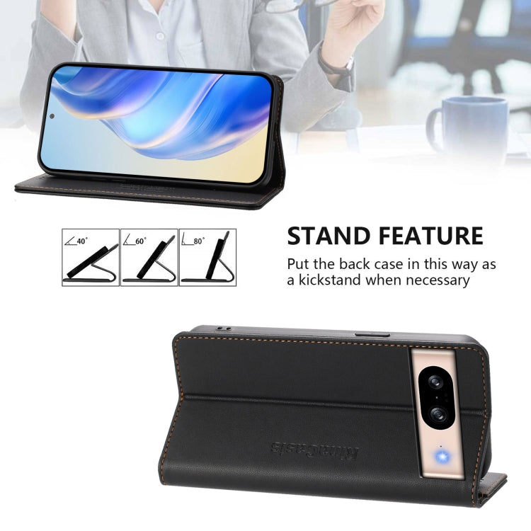 For Google Pixel 8 RC01 Dual-Folded Magnetic Suction RFID Leather Phone Case