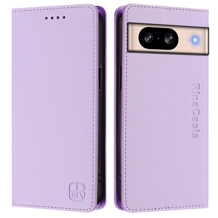 For Google Pixel 8 RC01 Dual-Folded Magnetic Suction RFID Leather Phone Case