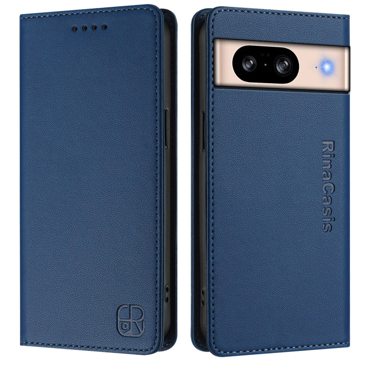 For Google Pixel 8 RC01 Dual-Folded Magnetic Suction RFID Leather Phone Case