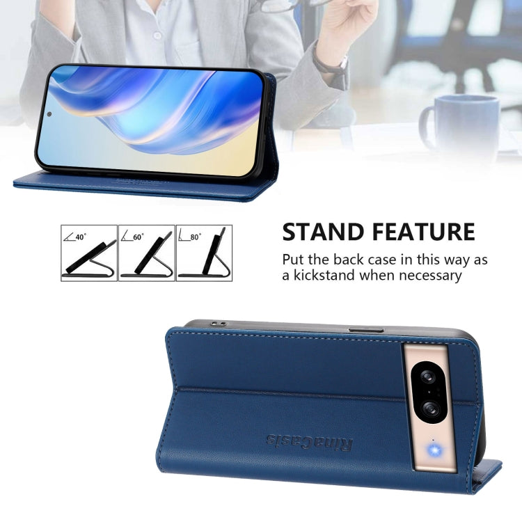 For Google Pixel 8 RC01 Dual-Folded Magnetic Suction RFID Leather Phone Case
