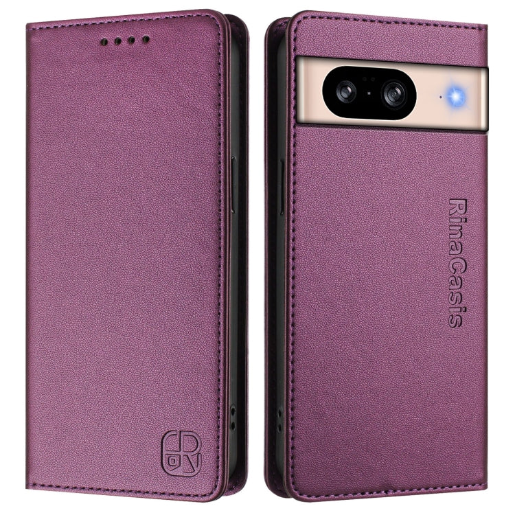 For Google Pixel 8 RC01 Dual-Folded Magnetic Suction RFID Leather Phone Case