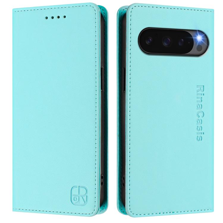 For Google Pixel 10 / 10 Pro 5G Global RC01 Dual-Folded Magnetic Suction RFID Leather Phone Case