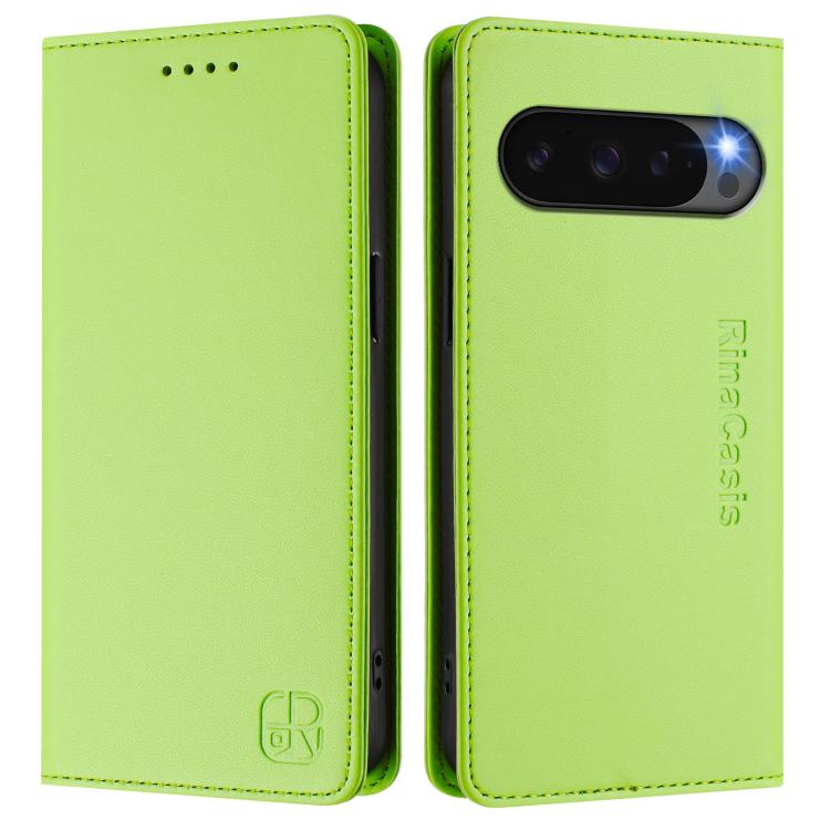 For Google Pixel 10 / 10 Pro 5G Global RC01 Dual-Folded Magnetic Suction RFID Leather Phone Case