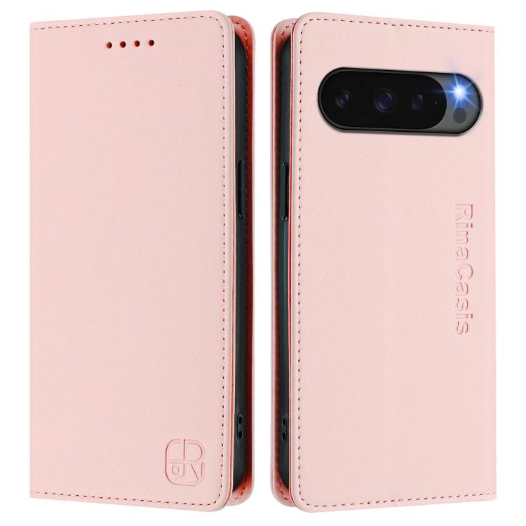 For Google Pixel 10 / 10 Pro 5G Global RC01 Dual-Folded Magnetic Suction RFID Leather Phone Case
