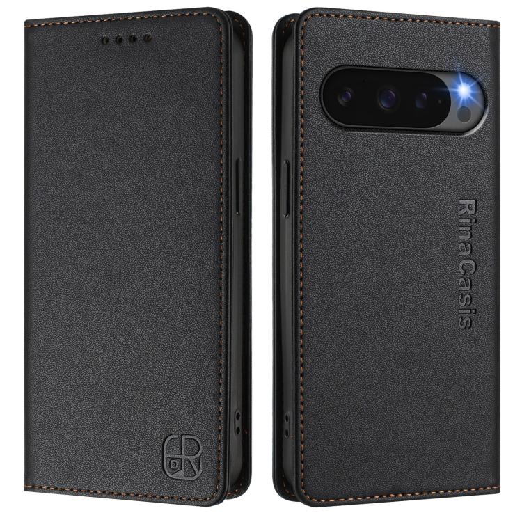 For Google Pixel 10 / 10 Pro 5G Global RC01 Dual-Folded Magnetic Suction RFID Leather Phone Case