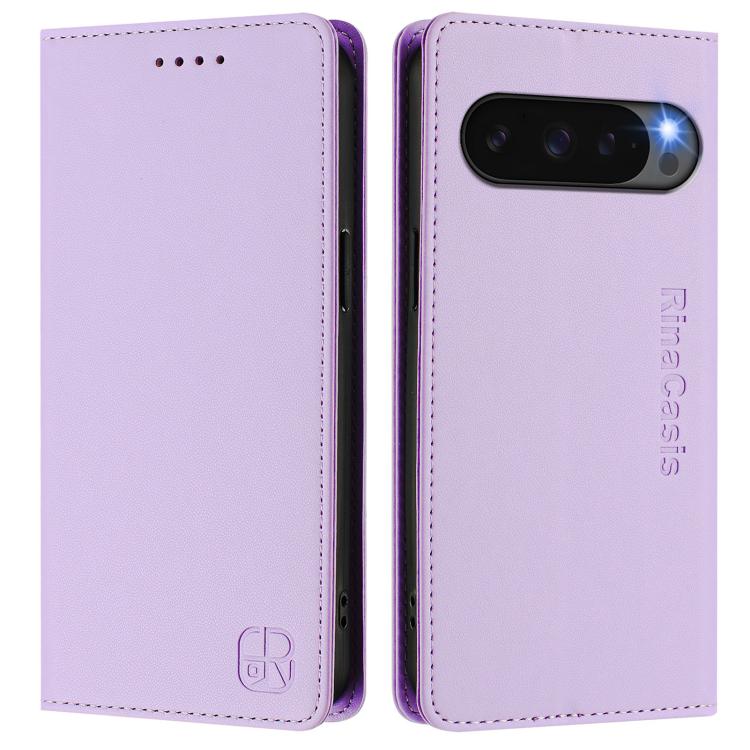 For Google Pixel 10 / 10 Pro 5G Global RC01 Dual-Folded Magnetic Suction RFID Leather Phone Case